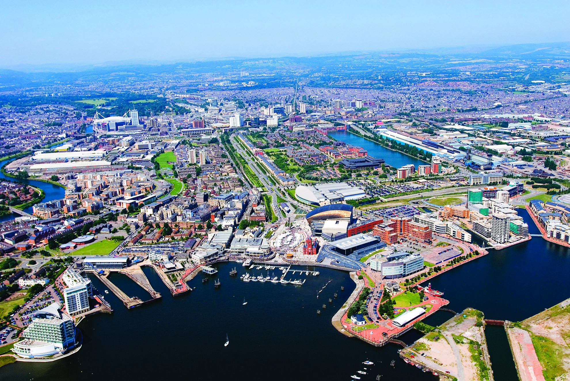 Aerial view of Cardiff