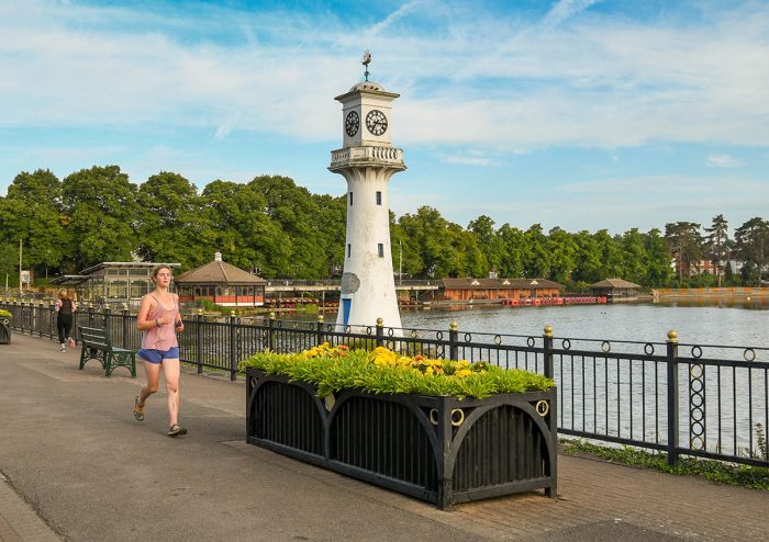 Runner at Roath park lake