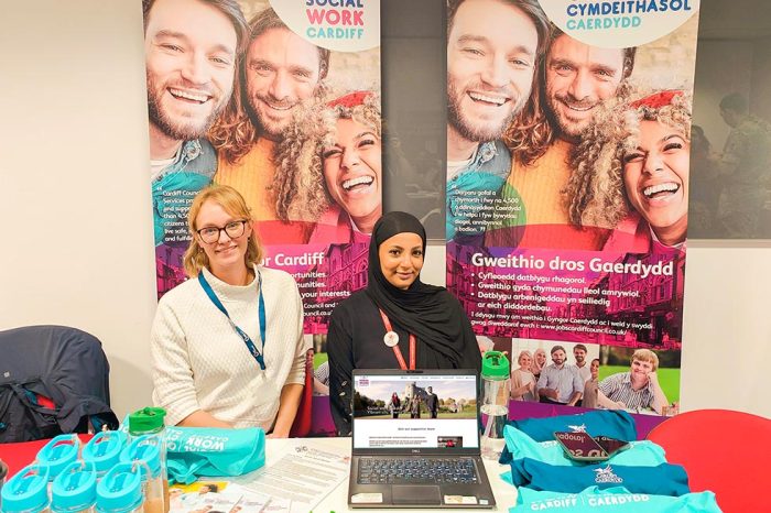 Social work staff at a recruitment event